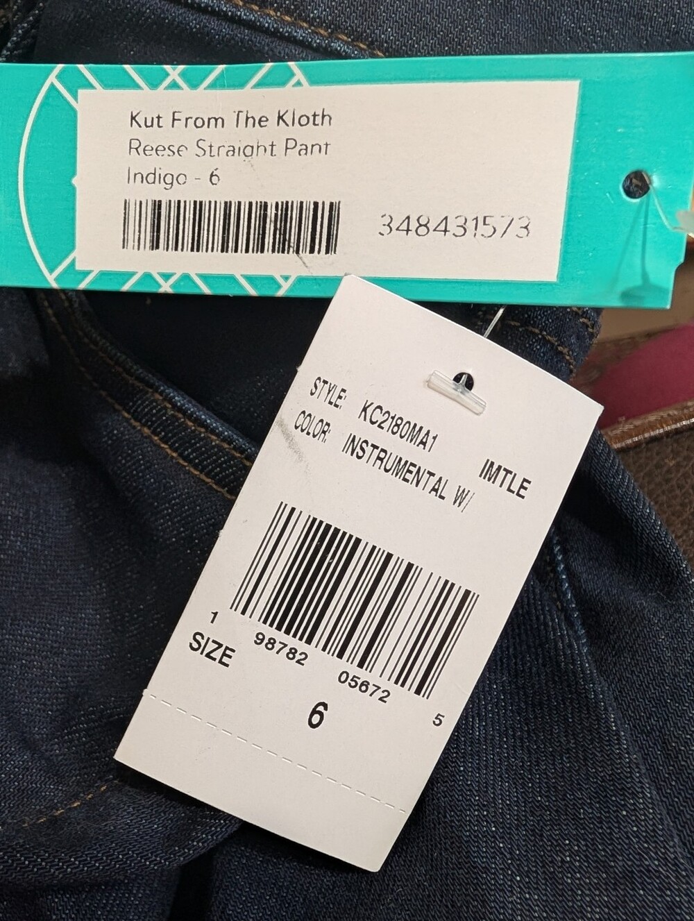 KUT From The Kloth Reese High Rise Crop Straight Leg Jeans NWT Dark Wash Size 6 - Picture 10 of 12